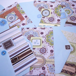Koop 2 sets, ontvang 1 gratis set, 14 pastelblauwe kaarten 5 x 7 grote vensters - gefeliciteerd met je verjaardag - bedankt - condoleancekaarten - gefeliciteerd