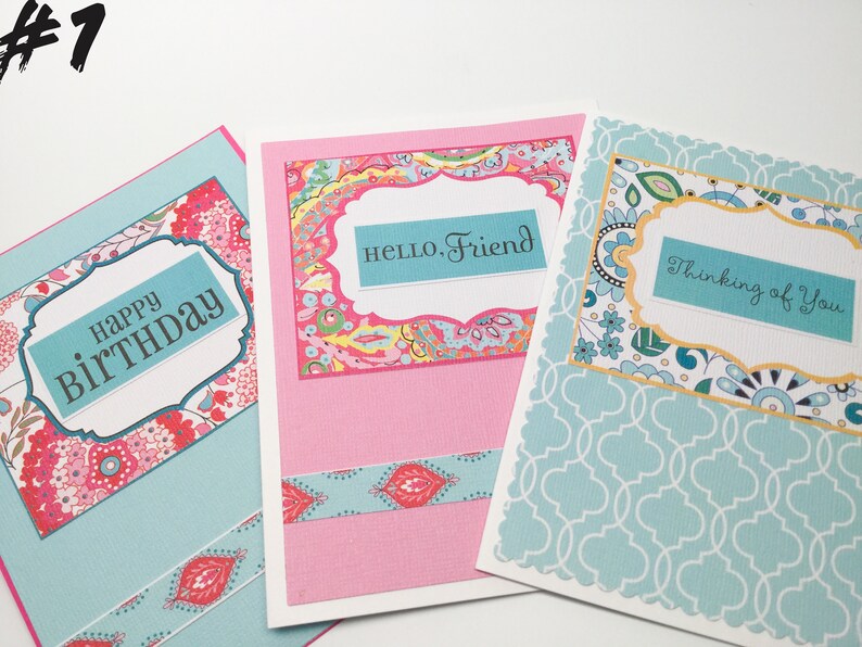 Birthday cards kraft cards Friendship cards pink cards Flock of Geese set of blank cards thinking of you cards blue cards
