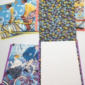 Acquista 2 kit di biglietti fai da te, ricevine 1 gratis, Mix and Match, Kit di biglietti fai da te retrò - Biciclette - 6 biglietti, biciclette, donne, uomini in bicicletta, facili da montare
