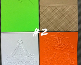 Diy - embossed Card fronts - cardstock mats - Embossed paper - A2 mats - Crimped paper - paper mats - card making