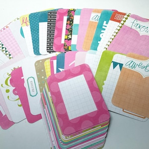 Cartões de diário de dois lados variados, 3 x 4 polegadas, diário de lixo, páginas de bolso, acessórios de planejador, conjunto de 40