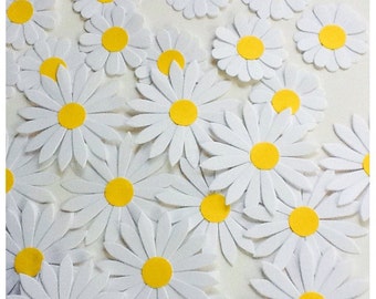 Fun flowers - colorful - bright paper flowers - White daisies - Journaling ephemera - pastel paper flowers - Embellishments