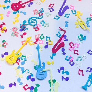Music Notes Confetti pastel confetti Musical Instruments confetti Table sprinkle Pick your color birthday party decoration image 1