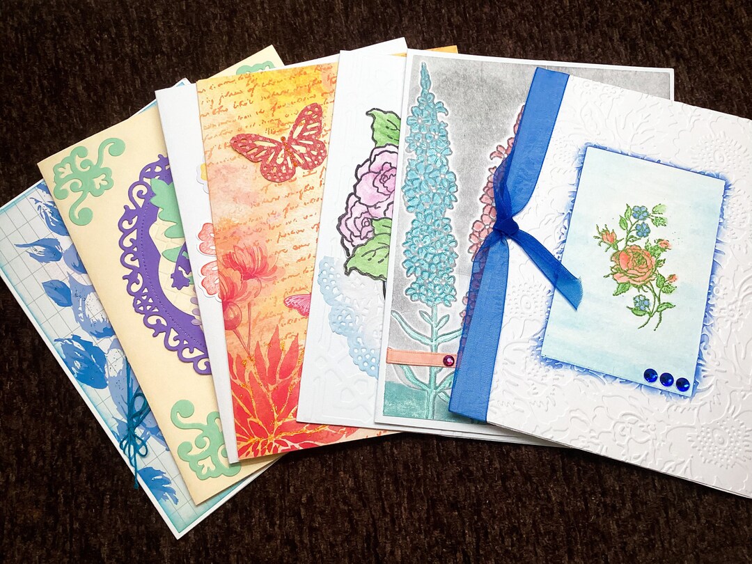 5 X 7 Blank Greeting Cards Set of Large Cards All Occasion Cards Flower ...