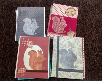 Squirrels Stationary - 8 Squirell cards - Acorns - by  Wcards