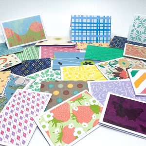 Buy 2 get 1 free sets of minis, 3” x 2” colorful Mini Note Cards, Tent style, lunch box notes, colorful thank you notecards, small, tiny