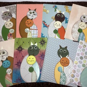 Koop 2 krijgt 1 gratis, mix en match, Cool Cats, 8 blanco kaarten, kattenliefhebbers, katten, briefpapier katten, poes, kattenfamilie, babykat, mamakat,