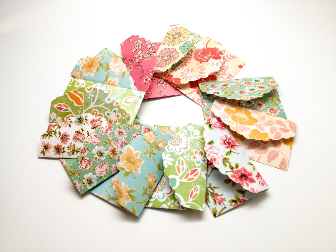Mini Floral Envelopes With Inserts, Gift Card Holders - Etsy