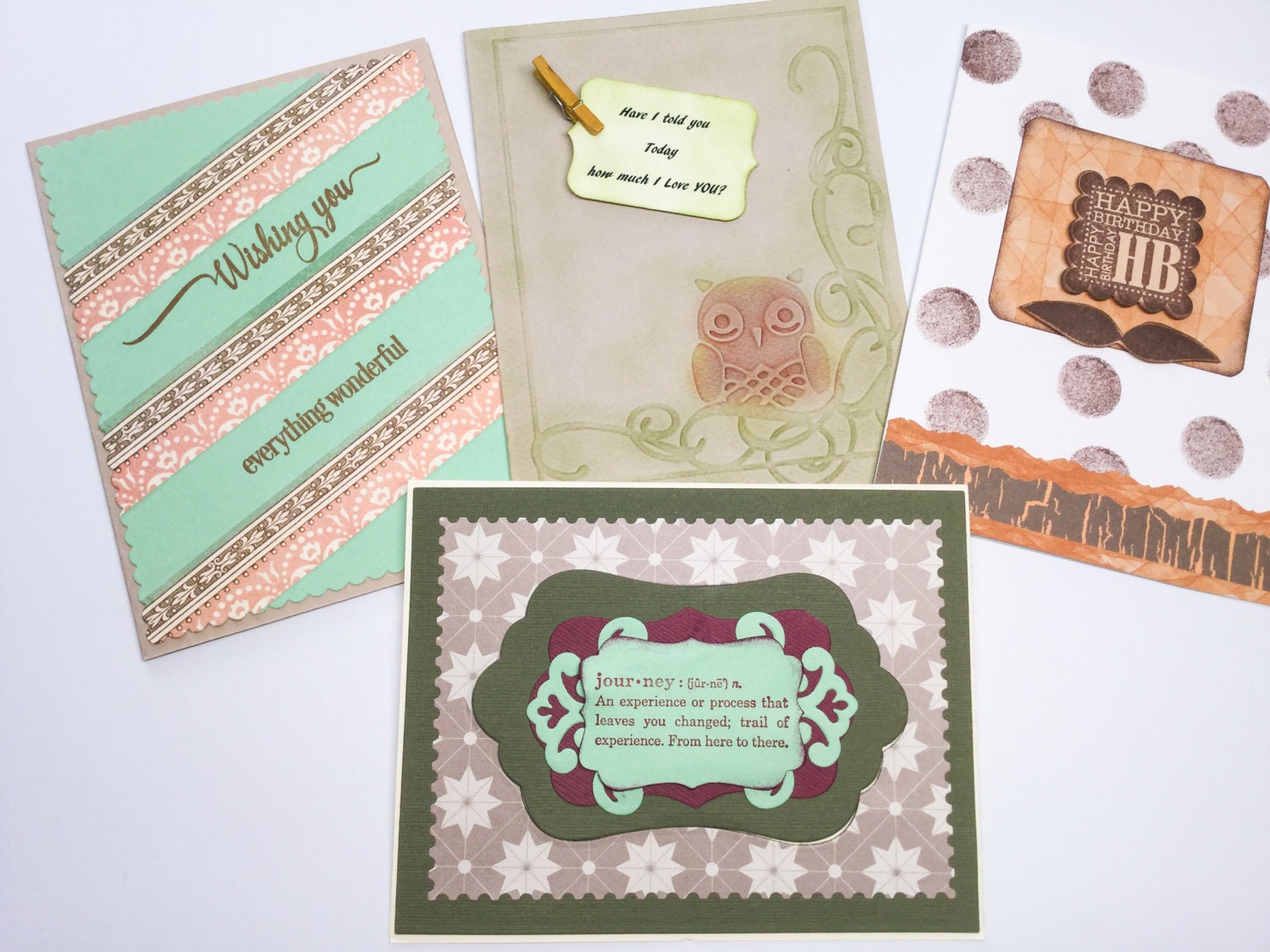 Stampin Up Handmade cards wishing you everything wonderful Etsy