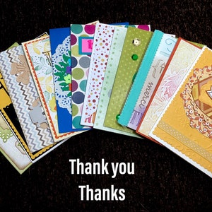 Thank you Notecards - Handmade Thank you cards -  Thanks - assorted thank you cards - thank you note cards for everyone - handcrafted