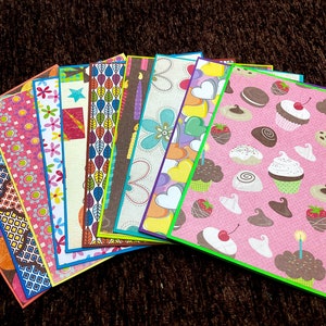 Handmade Colorful Note Card Set: 30 All Occasion Blank Cards