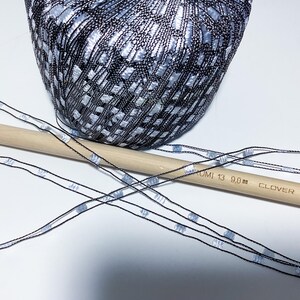 Mini Ladder Black and Silver yarn, Eyelash Yarn Bundle: Purple Fiber Dream Catcher Supplies