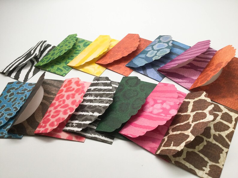 Geometrical shapes business card holders Floral Mini Envelopes Wild Animal prints flower envelopes Gift card envelopes