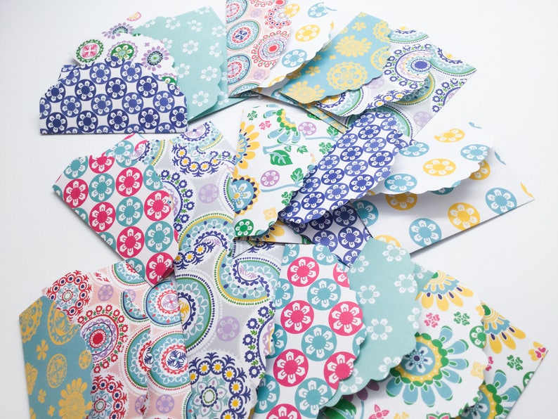 Geometrical shapes business card holders Floral Mini Envelopes Wild Animal prints flower envelopes Gift card envelopes