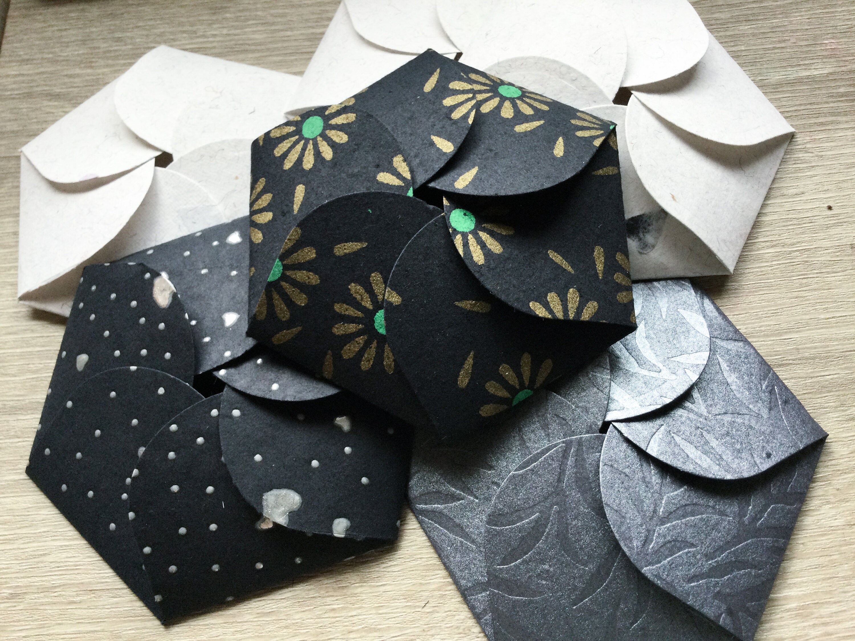 Petal hexagon envelopes Flower shaped envelopes with inserts Etsy