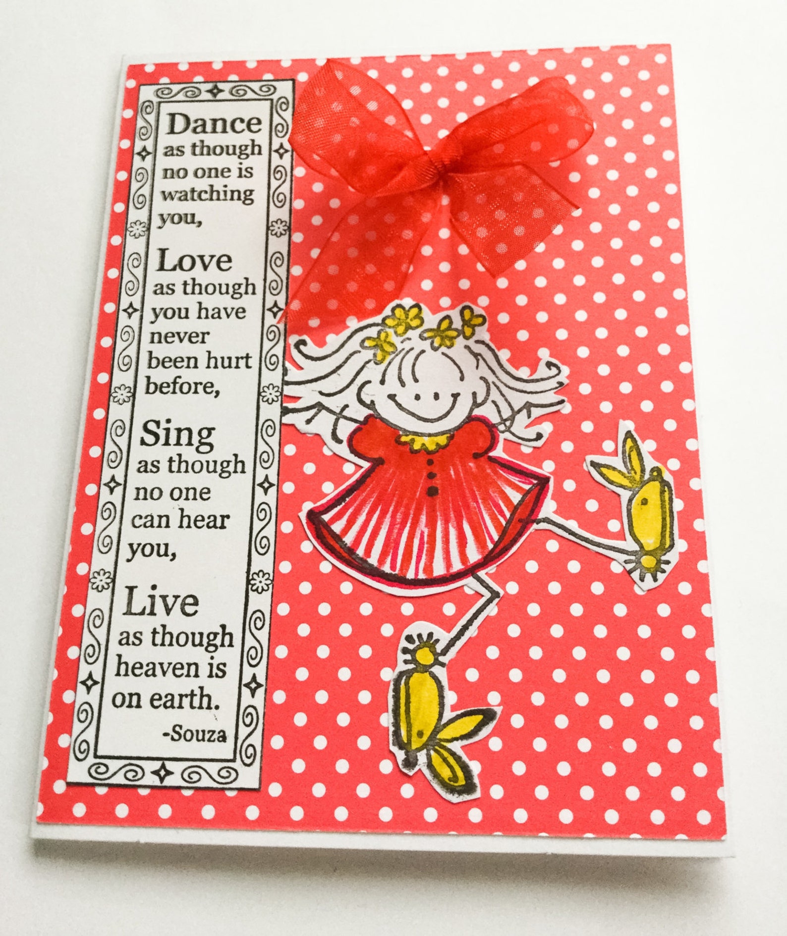 handmade girls birthday card - ballet teddy bear - beautiful dancer - dance - ballet shoes - bunny slippers - love - sing - live