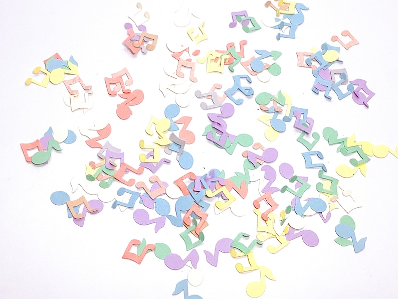 Music Notes Confetti pastel confetti Musical Instruments confetti Table sprinkle Pick your color birthday party decoration image 2