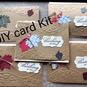 Koop 2 doe-het-zelfkaartensets, krijg er 1 gratis, 5 Thinking of You-herfstbladeren, reliëfbladeren, herfstkaarten, herfst, vanillekaarten, doe-het-zelf papierknutsels,