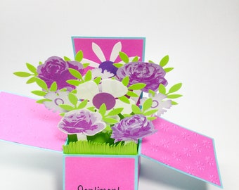 Mother’s Day flower pop up cards, Flower pop Up box cards, Lots of hearts for Valentines, special birthday card, Daisies Box pop up cards