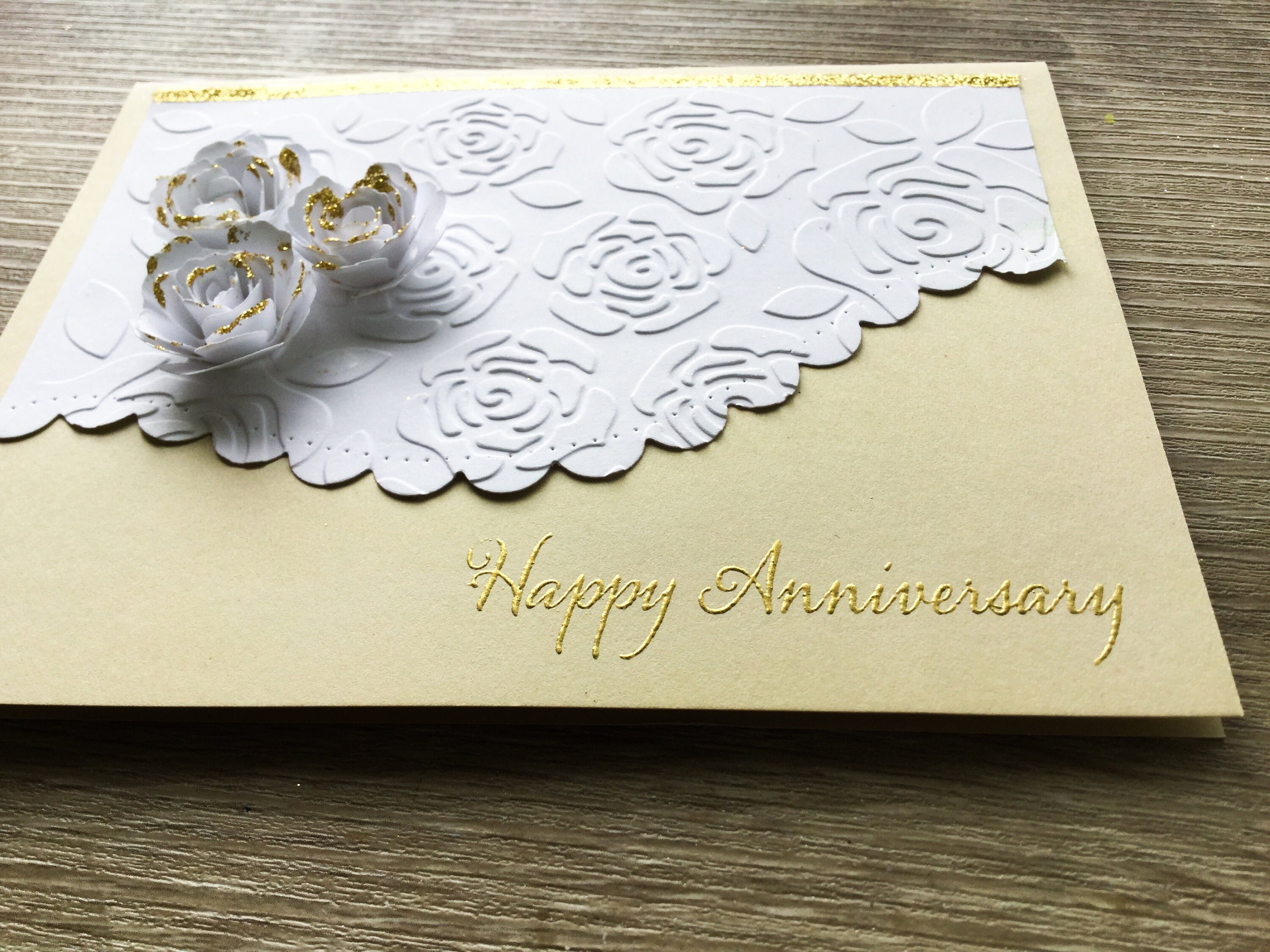 Elegant Anniversary Cards Royal Blue White Roses Silver Etsy