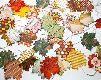 Fall Paper Leaf Garland – Embossed Autumn Decor, oak, maple