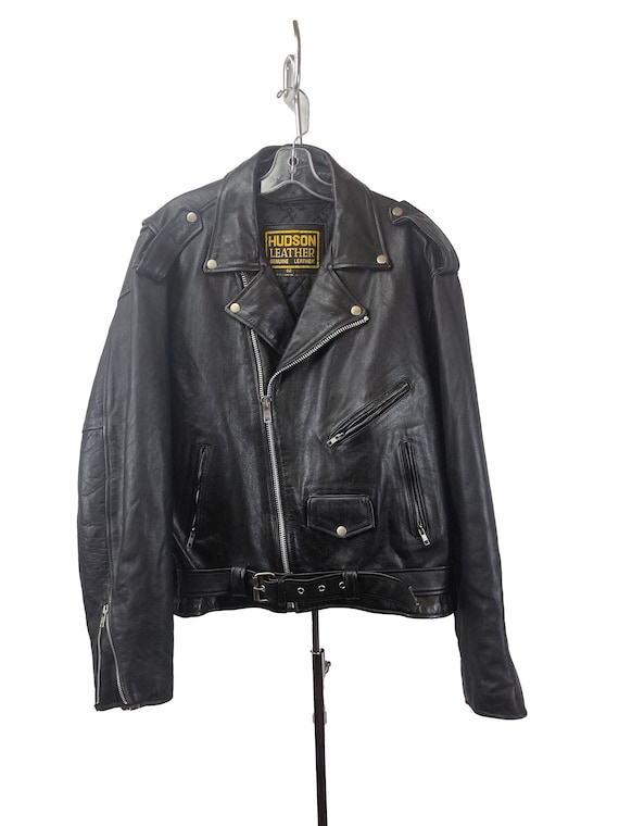 Hudson Leather Motorcycle Jacket size 52