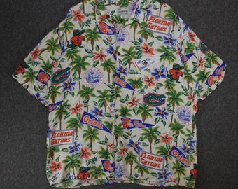 Vintage 1990s - University Of Florida Gators 1996 Champs Aloha Shirt