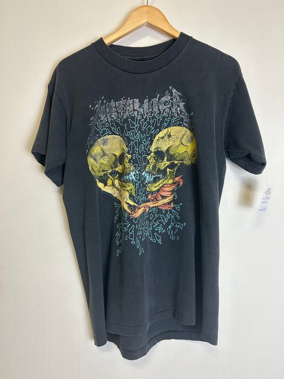 T-shirt Vintage Metallica Enter Sandman Tour 1991-92 - Taille XL, Couture Simple (single Stitch), Occasion Très Bon état