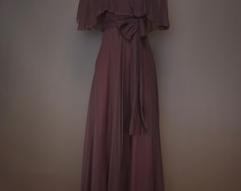 Vintage 1940s - Mocha Brown Evening Gown