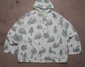 Vintage 1980's Size XL “michigan Rag” Frog Pop Art Print Hooded