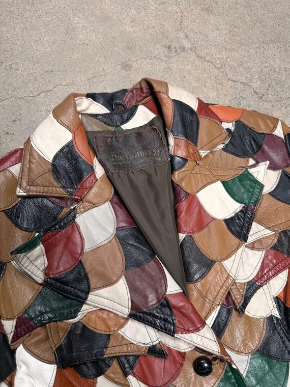 希少 French vintage leather patchwork coat 希少 French vintage leather patchwork coat