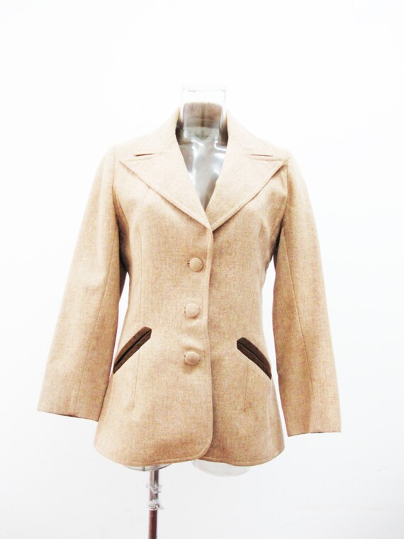 Early 1960s Lilli Ann Camel Jacket with Suede Pock