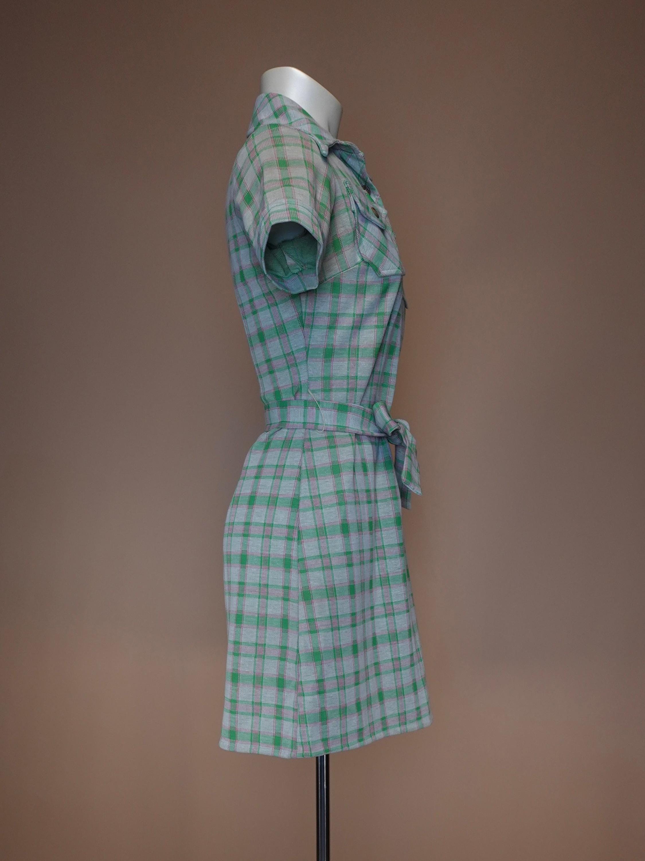 ワンピース Lady Checkered Belted Midi Dress Pleated Plaid Dress With Belt | Shirt DressFit and Flare