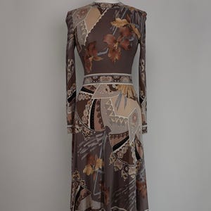 Vintage 1980s - Emilio Pucci Inspired Leonard Leonard Paris Silk Jersey Floral Print Knee Length Dress