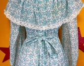 1970s Gunne Sax Style Floral Dress