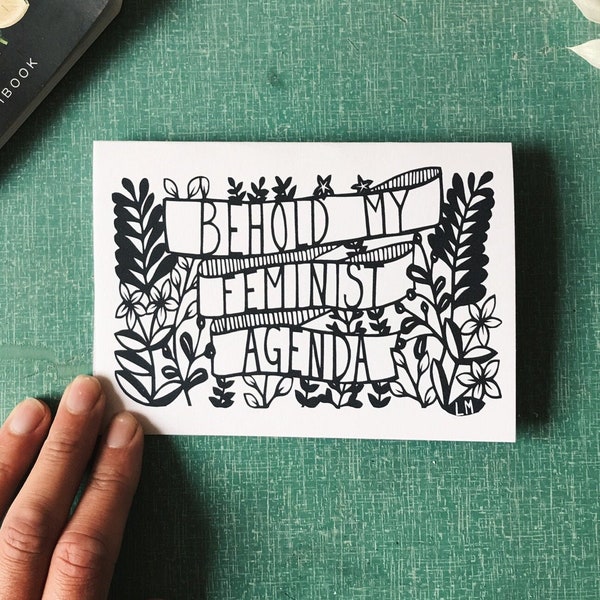 Behold My Feminist Agenda card - feminist gift