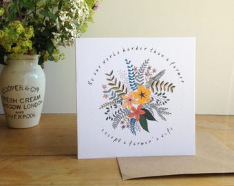 Farmers Wife, Greetings card, farmers wife shirt, modern farmhouse style, future farmer, gift for farmer, mothers day card, UK