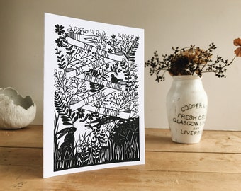 Maya Angelou Quote Card: Paper Cut Floral Design