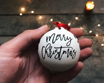 Merry Christmas ceramic bauble, christmas tree ornaments, christmas baubles