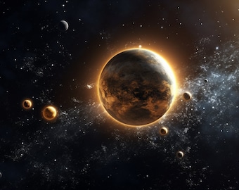 Celestial, Galaxy, Universe, Cosmos, Space, Planets, digital print, art prints