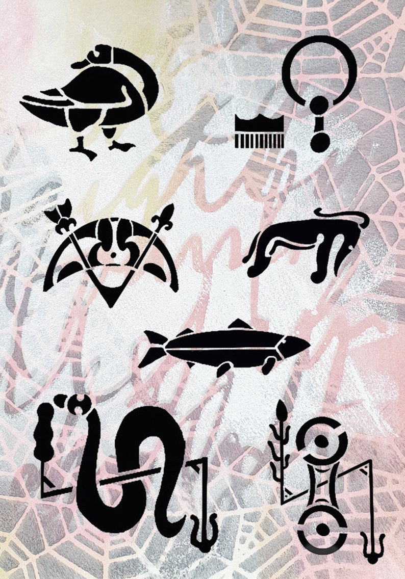 Pictish Symbols Handmade Stencil for art Journals 6x8 approx FREE UK POSTAGE image 1