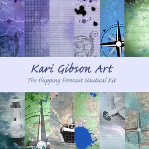 The Shipping Forecast/Nautical Digital Instant Download Papers 16 páginas en archivos 4xZip - Ideal para diarios, fabricación de tarjetas, álbumes de recortes, ATC
