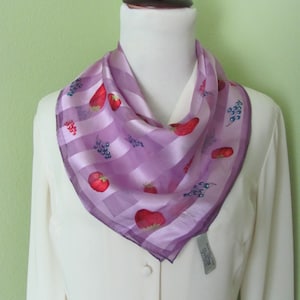 Designer Lovely Small Purple Soft Silk Scarf 20 Square Affordable Scarves Many others to choose from in my shop image 1