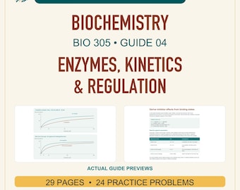BIO 305 Enzimi, cinetica e regolazione - Guida allo studio / Biochimica in PDF