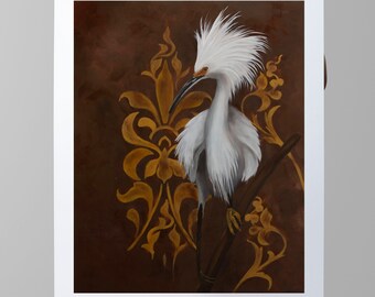 Snowy Egret Bird Print