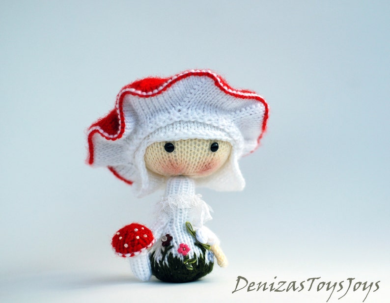 Amanita muscaria Doll pdf knitting pattern. Tanoshi series | Etsy