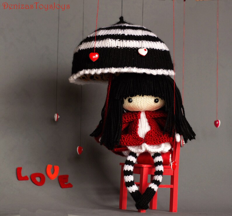 Eugene. The Doll in striped stockings with big umbrella. pdf Etsy