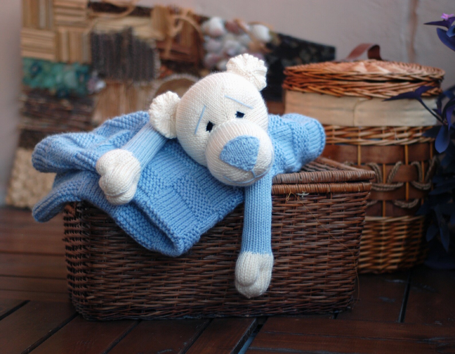 Baby Bear Toy Blanket knitting pattern Etsy