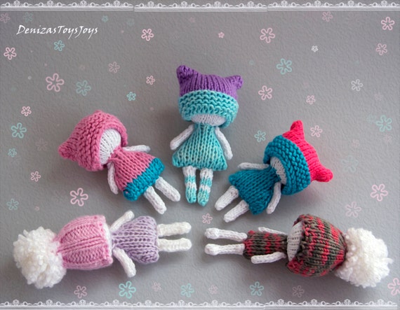 Mini Winter Dolls Pdf Knitting Pattern Knitted In The Round And Double Knitting Mini Winter Dolls Pdf Knitting Pattern Knitted In The Round And Double Knitting