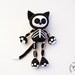 Sharon Van Vliet Gerecenseerd Skeleton Black Cat.  Halloween Knitting pattern (knitted in the round). Halloween Toy pattern. Halloween decoration.